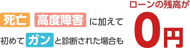 死亡・高度障害に加えて初めてガンと診断された場合も